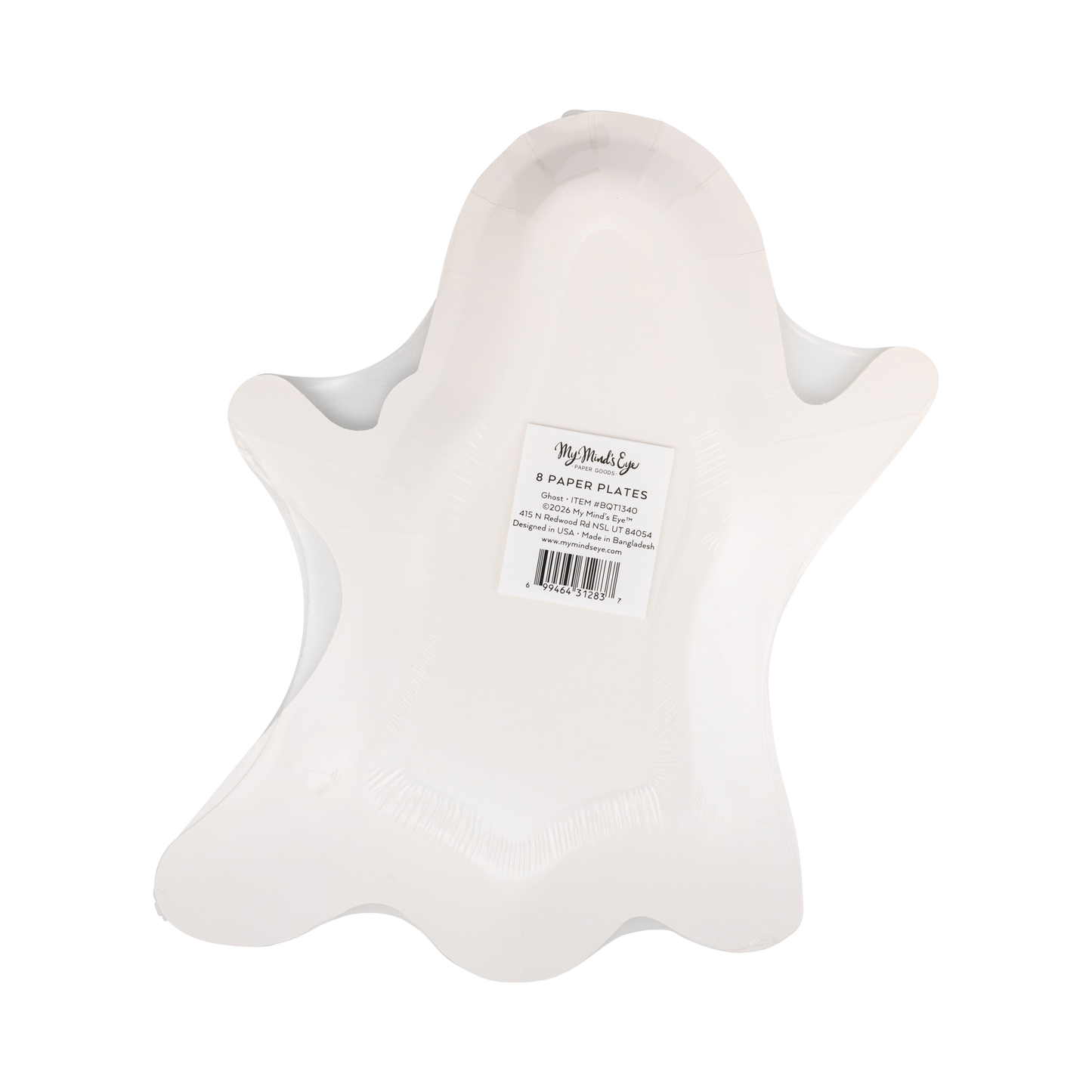 Spooky Cute Ghost Shaped Paper Plates
