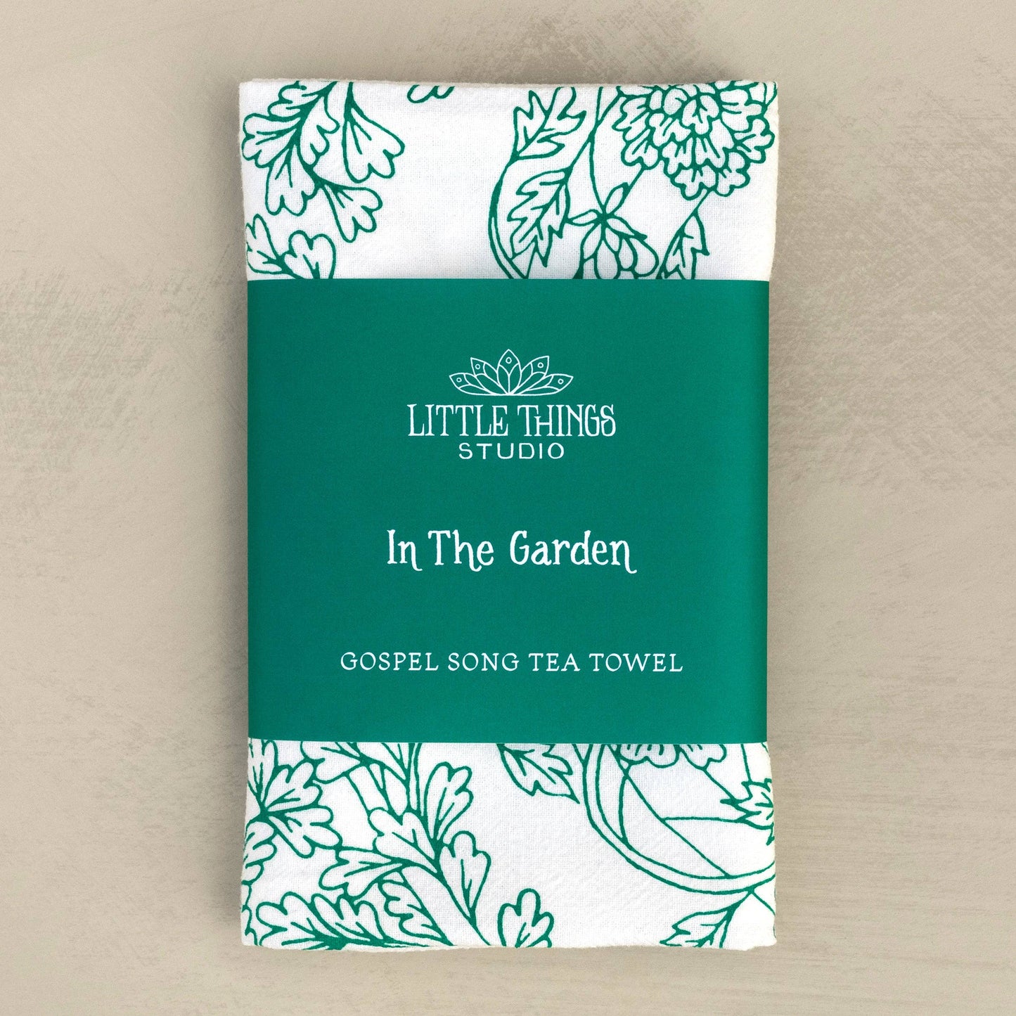 In The Garden Gospel Song Hymn Tea Towel