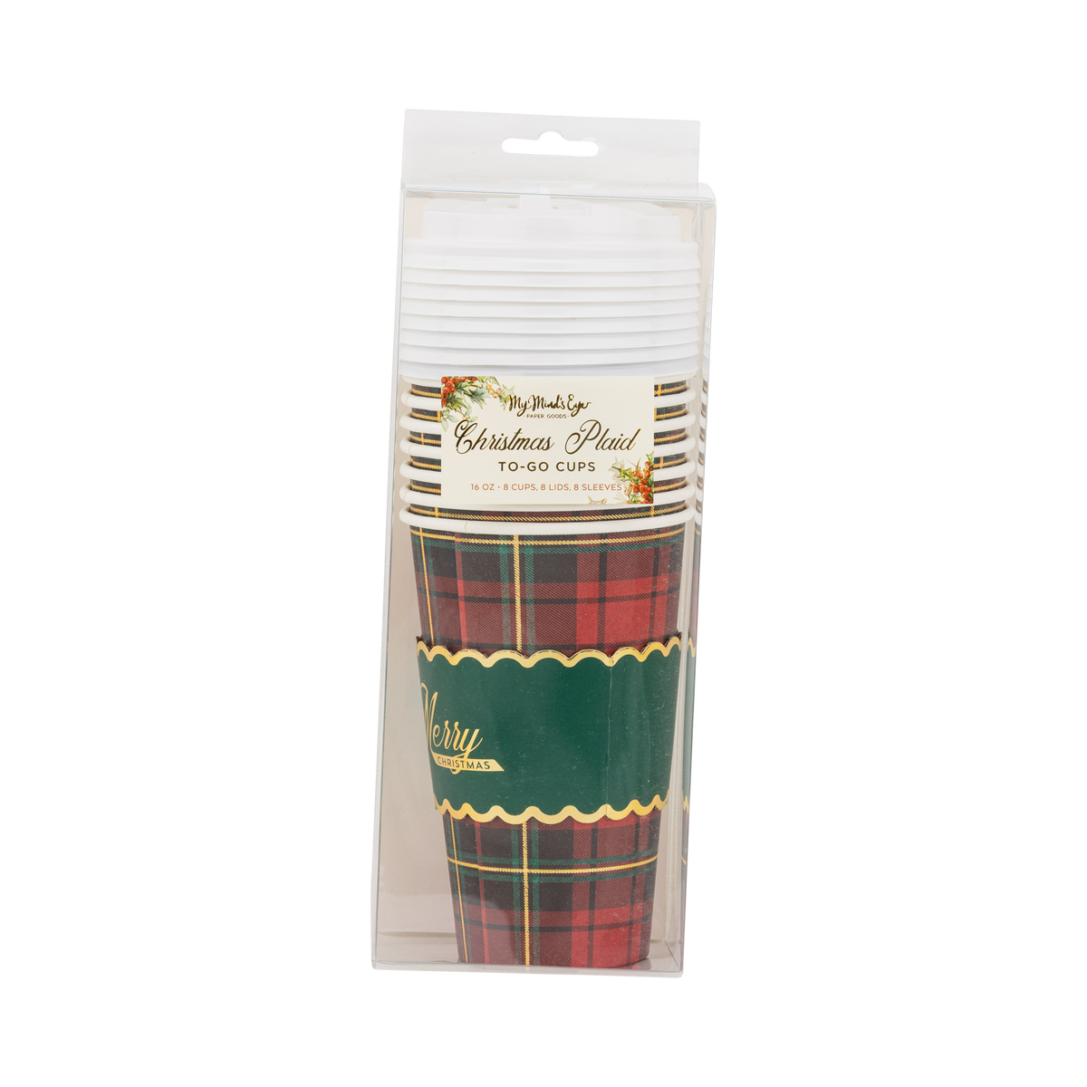Merry Christmas Plaid To Go Cups