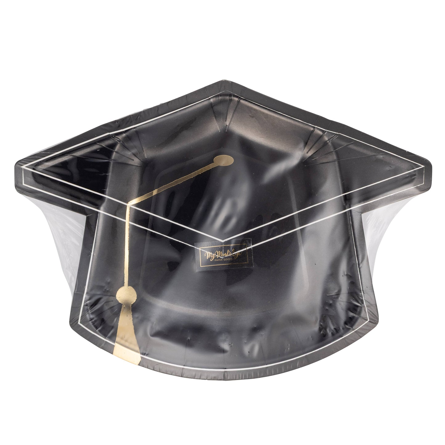 Black Graduation Cap Shaped Plate