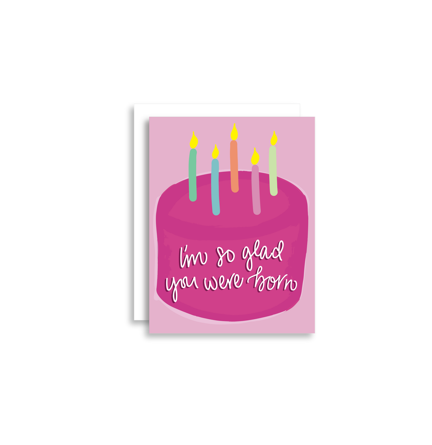 I'm So Glad You Were Born Birthday Greeting Card are packaged with love and care as each card arrives with its own envelope, ready to bring smiles as soon as it's opened. The card is folded to 4.25" tall by 5.5" wide, is blank inside and comes with a matching white envelope. Cards are packaged in cellophane sleeves.  