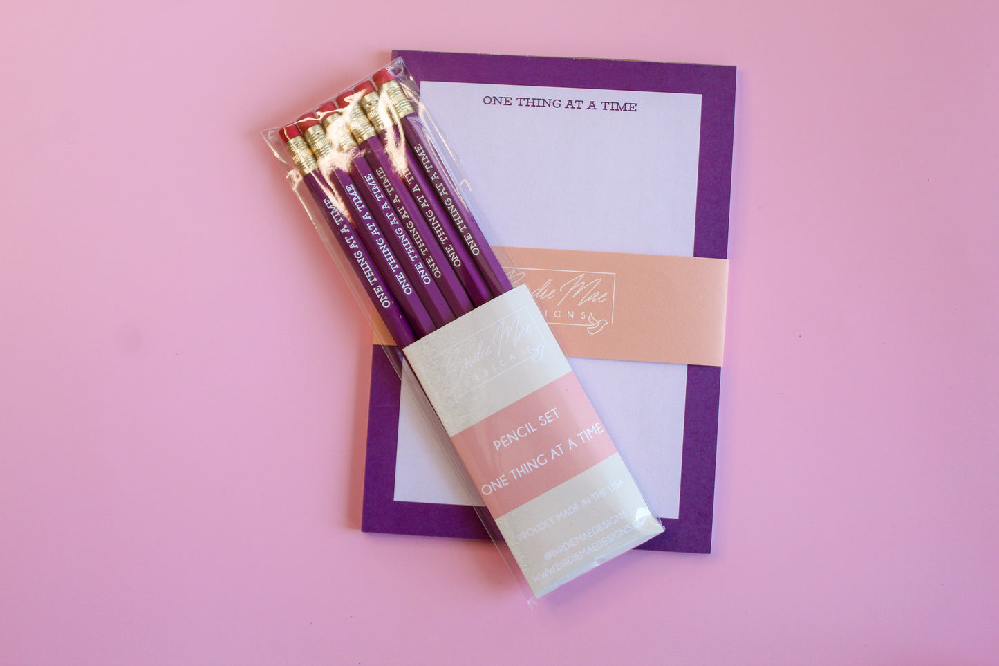One Thing At A Time Pencil and Notepad Bundle
