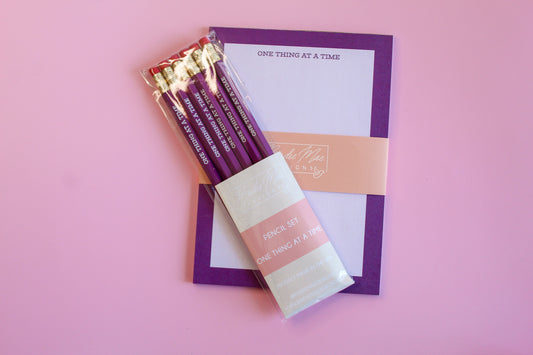 One Thing At A Time Pencil and Notepad Bundle