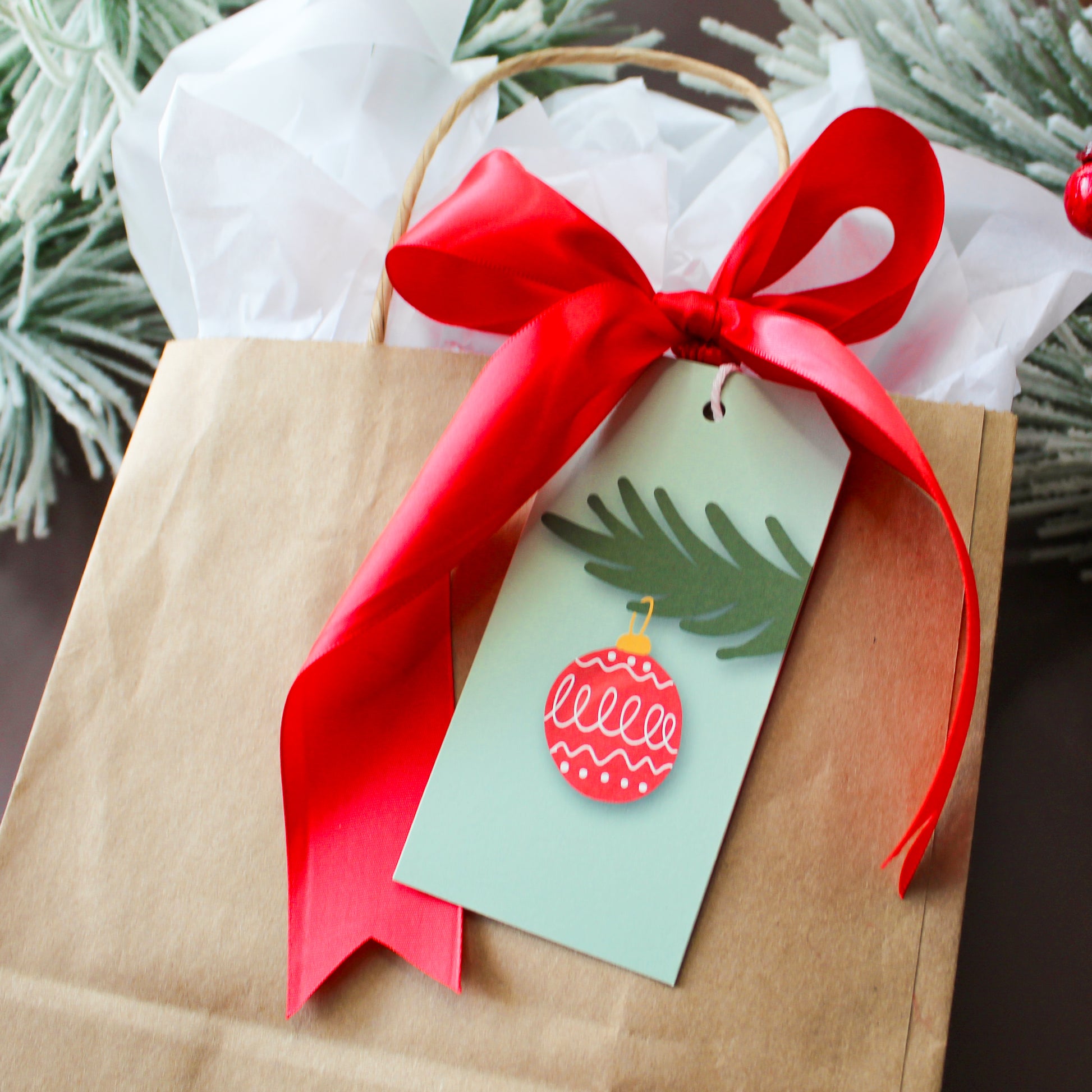 Our Red Vintage Christmas Ornament gift tags add a festive touch to your holiday presents. These cute tags come in sets of eight and include pre-cut string. 