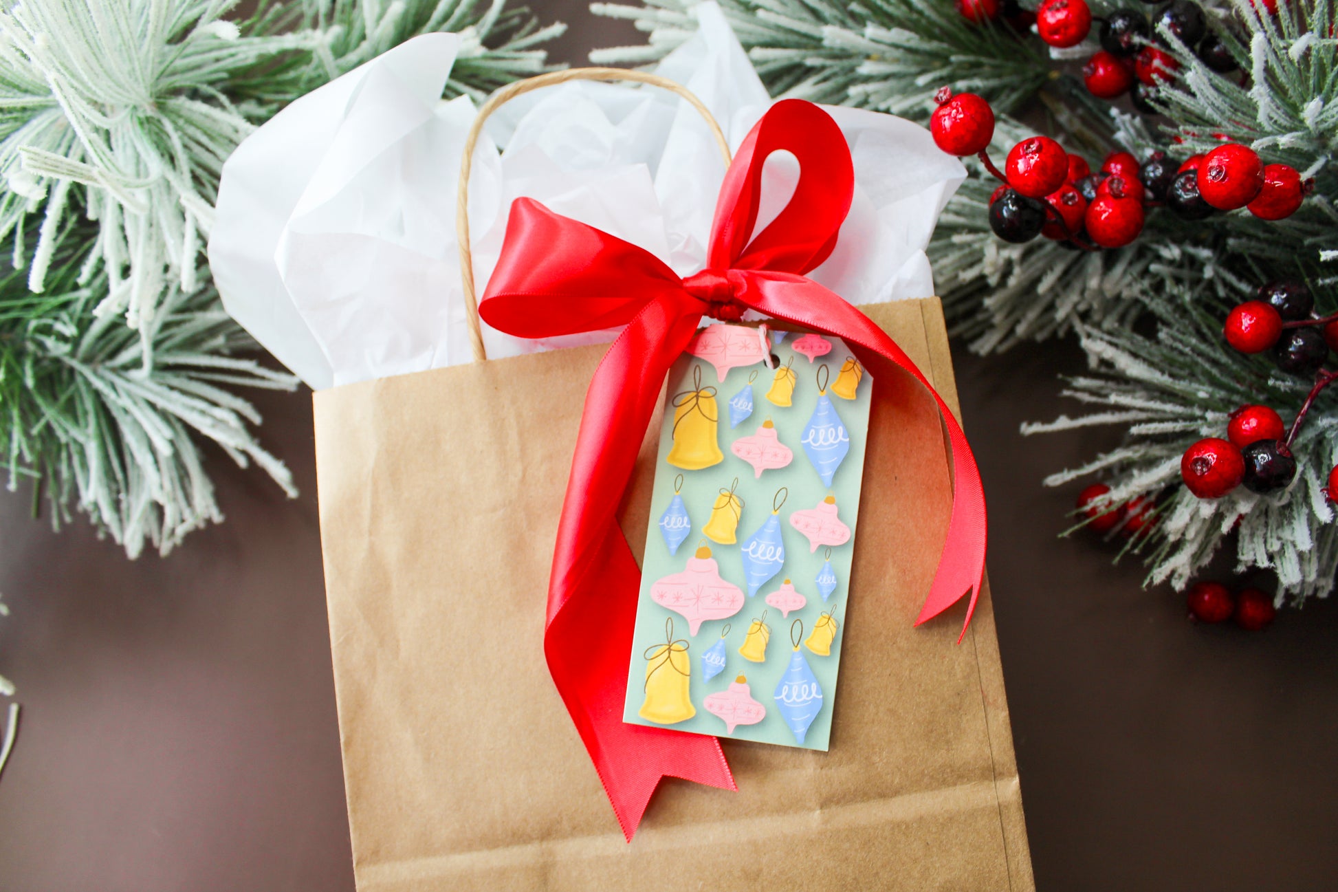 Vintage Christmas Ornament Holiday Gift Tags