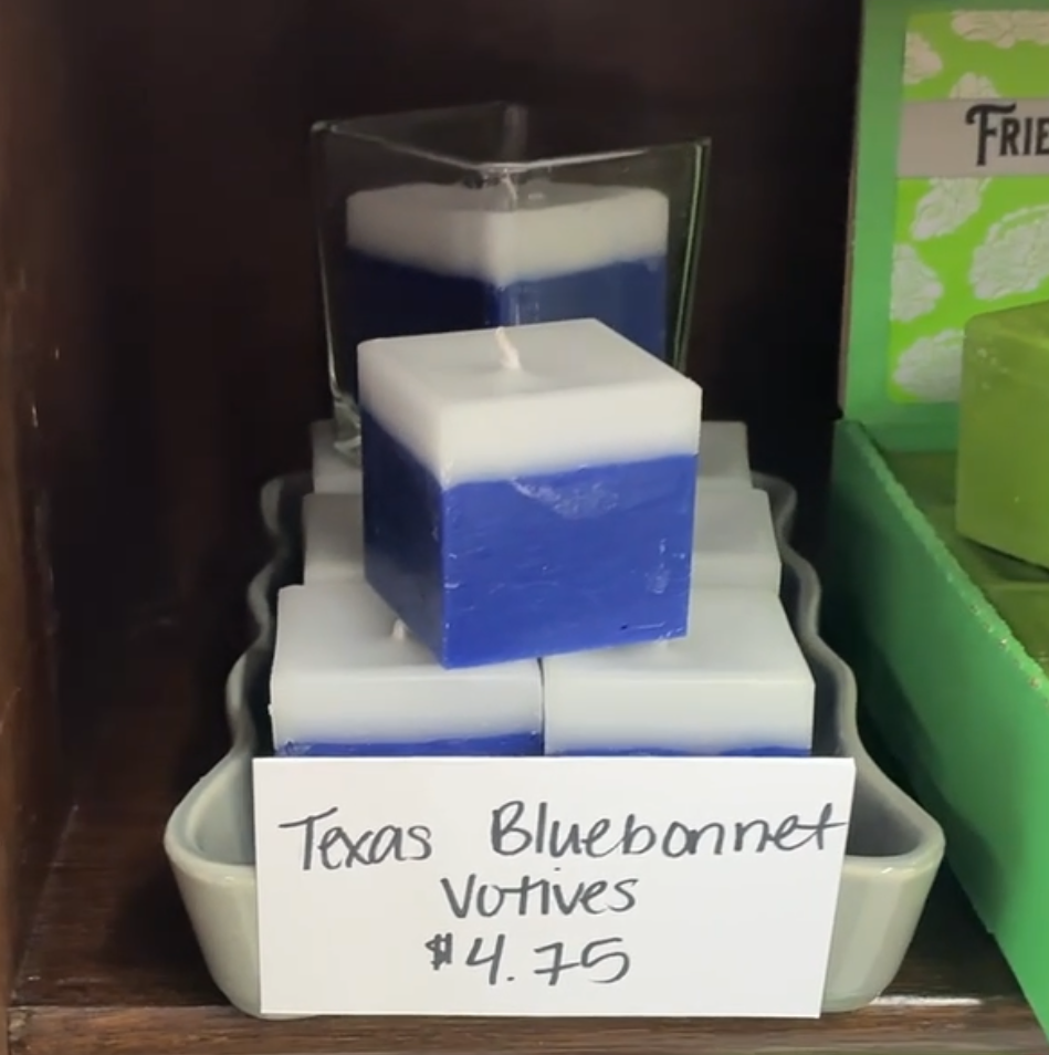 Texas Bluebonnet Texas General Square Candle |  Wildflower Honeysuckle Scent