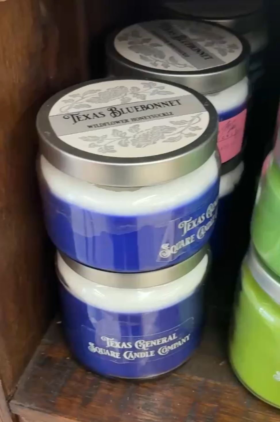 Texas Bluebonnet Texas General Square Candle |  Wildflower Honeysuckle Scent