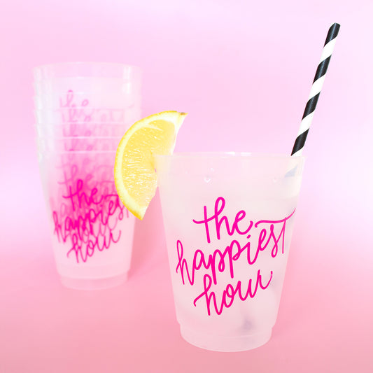 The Happiest Hour Party Cup in Pink
