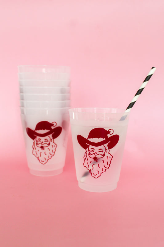 Cowboy Santa Christmas Party Cups