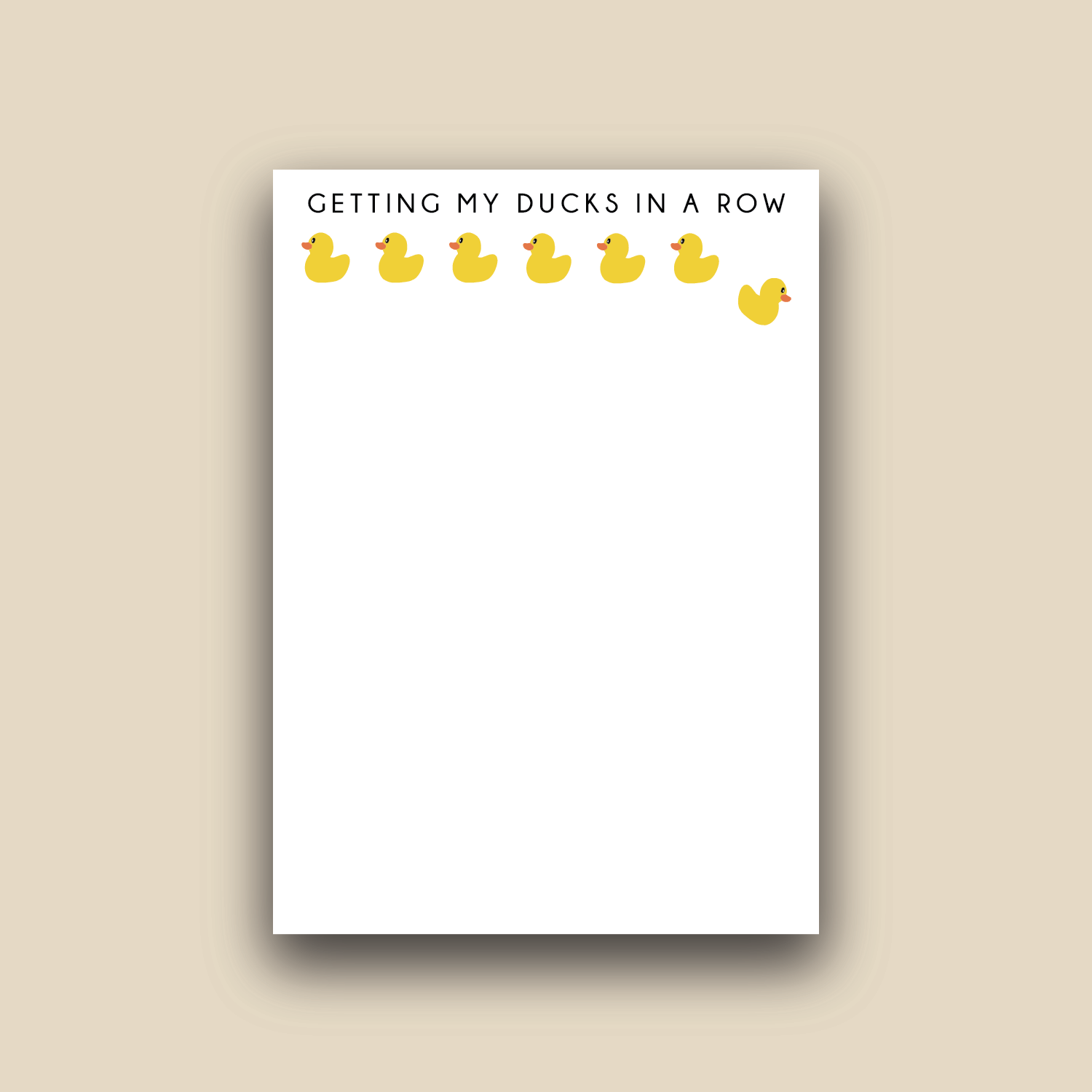 Getting My Ducks in a Row Notepad
Funny Notepad for Moms
Relatable Stationery Gift
Chaos Organizer Notepad
Quirky Desk Accessories
Cute Notepad Gift
Funny Office Supplies
Made in USA Notepad
5x7 Tear-Off Notepad
Gift for Busy Moms
Humorous To-Do List Notepad
Ducks in a Row Gift
Cute Stationery for Friends
Adorable Notepad for Coworkers
Funny Productivity Notepad