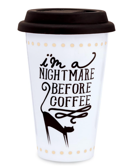 I'm A Nightmare Before Coffee Ceramic Travel Mug
