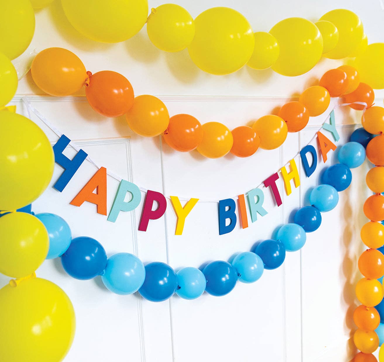 Happy Birthday Felt Banner – Colorful Reusable Birthday Party Garland Decoration