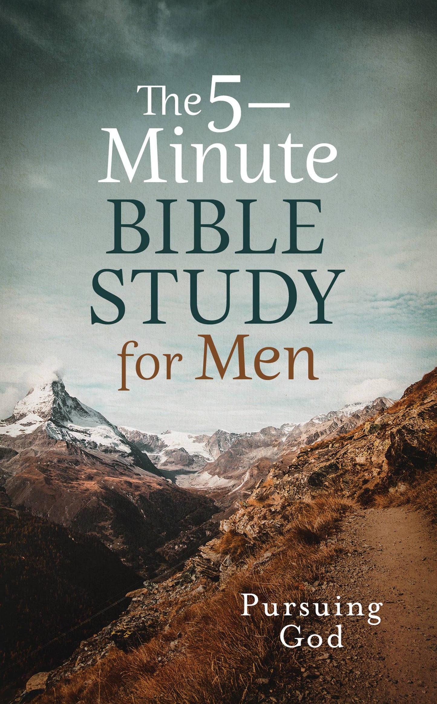 "Front cover of 'The 5-Minute Bible Study for Men: Pursuing God'—a Christian devotional book for men with a bold, masculine design."
