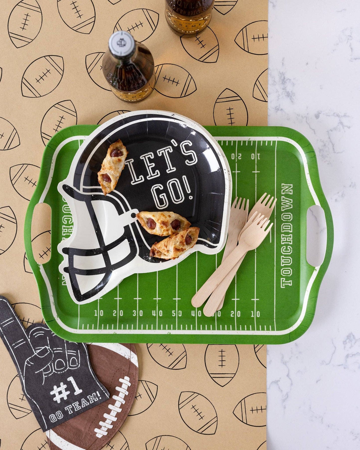 Football Shaped Paper Napkins – Tailgate & Game Day Party Napkins