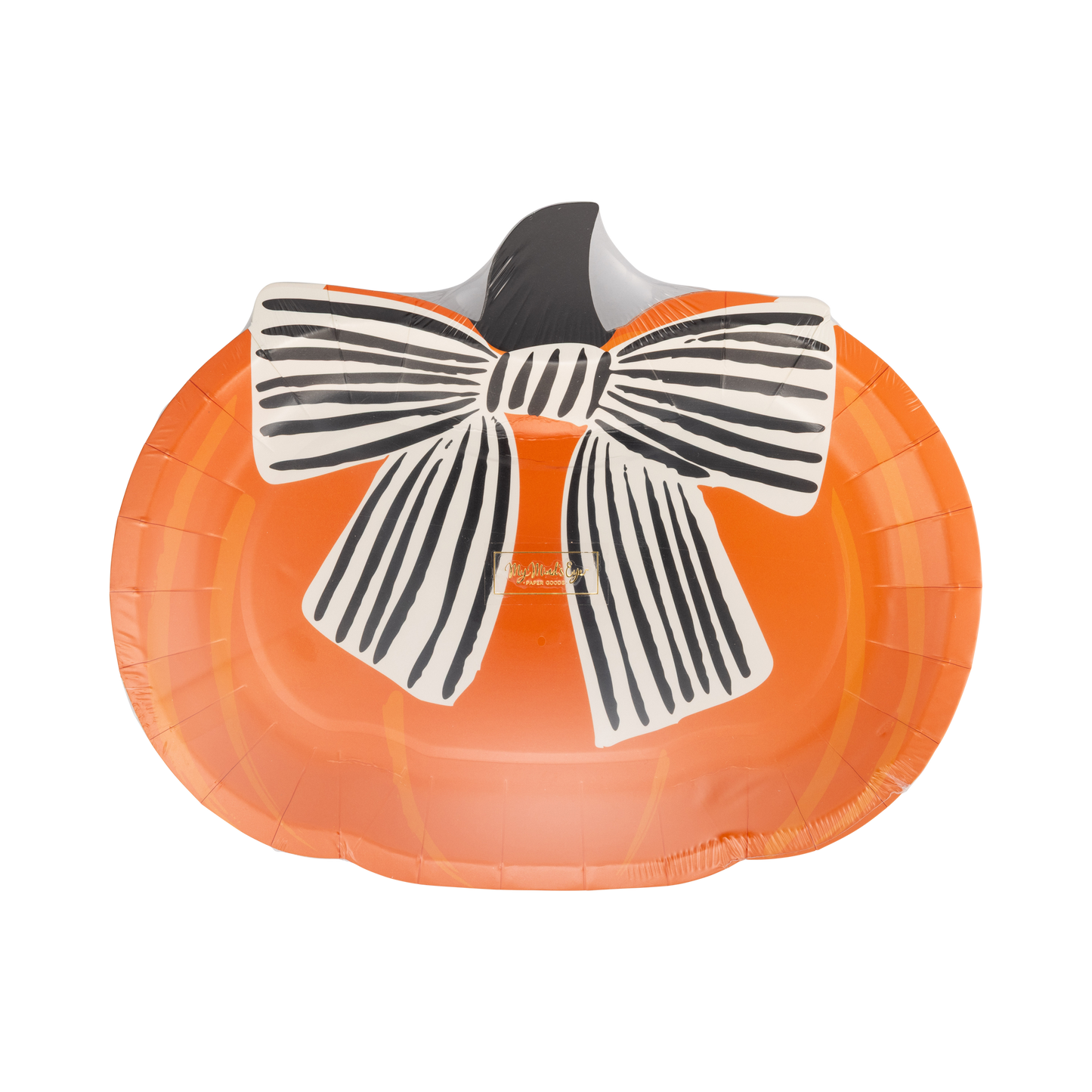 Pumpkin Shaped Bow Paper Plate