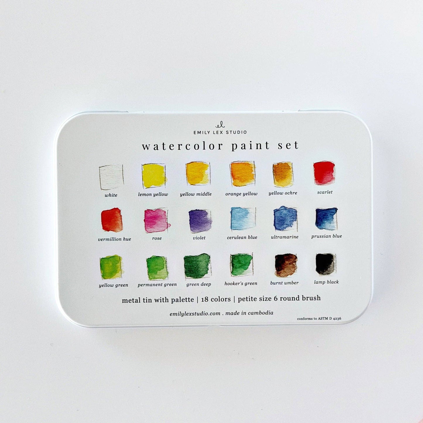 Watercolor Paint Set - 18 Colors with Brush