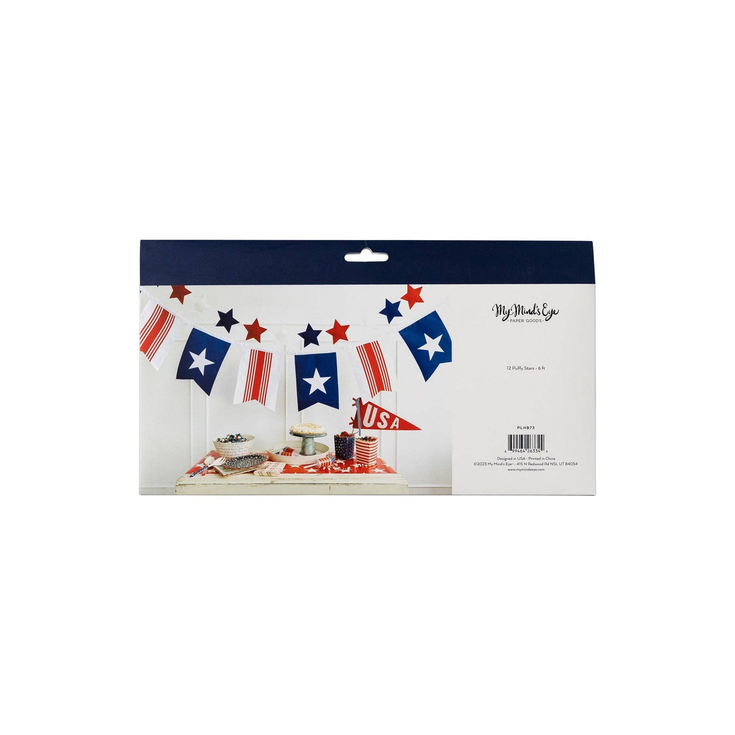 Patriotic Felt Star Banner – Red, White & Blue Puffy Star Garland for 4th of July Decor