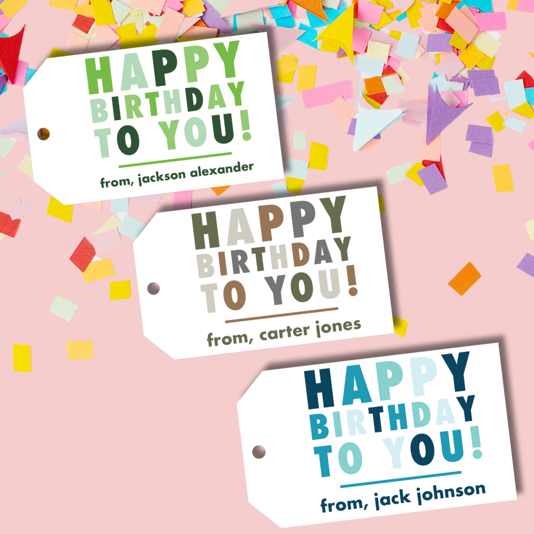 custom gift tags, rainbow gift tags, custom gift tags for boys, custom blue gift tags for boys, custom bright colorful gift tags, custom birthday gift tags, custom groomsmen gift tags, custom bridal party gift tags, custom wedding favor gift tags, custom hostess gift tags, rainbow kids custom gift tags, custom camo gift tags, custom camouflage gift tags, custom blue gift tags, custom green gift tags