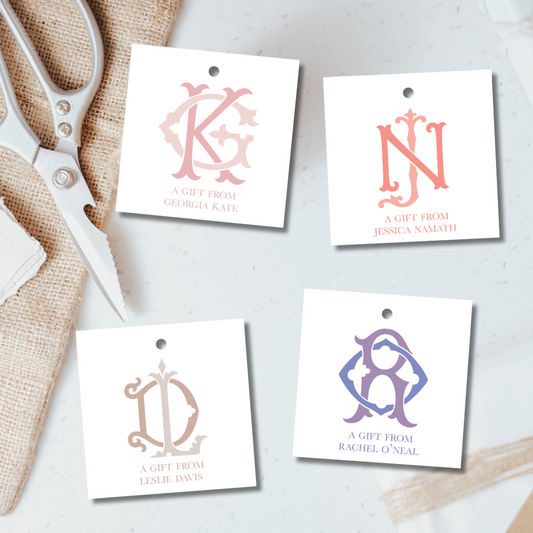 elegant custom gift tags, monogram gift tags, monogram custom gift tags, custom hostess gift tags, luxury gift tags, grandmillenial custom gift tags, mens custom gift tags, couples custom gift tags, wedding custom gift tags, chic monogram custom gift tags, elegant custom monogram gift tags, classic monogram custom gift tags, classy custom monogram gift tags