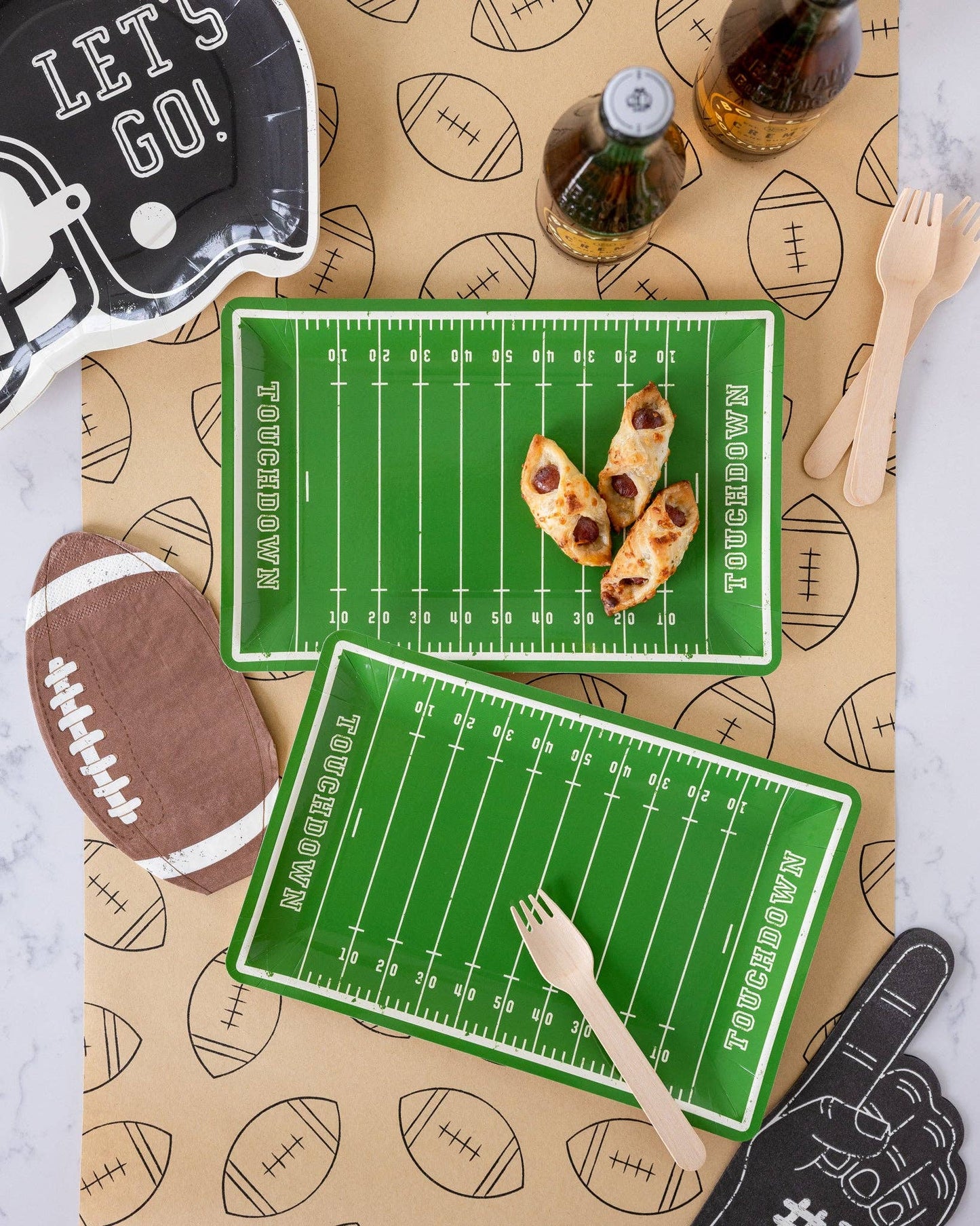 Football Shaped Paper Napkins – Tailgate & Game Day Party Napkins