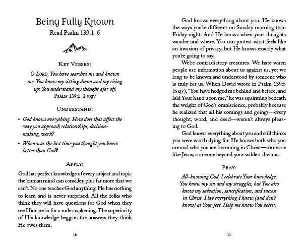 "Sample pages from 'The 5-Minute Bible Study for Men' showing scripture, reflection questions, devotional, and prayer prompt layout."
