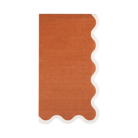 Rust Ric Rac Thanksgiving Dinner Napkins – Fall & Friendsgiving Paper Napkins, Set of 24