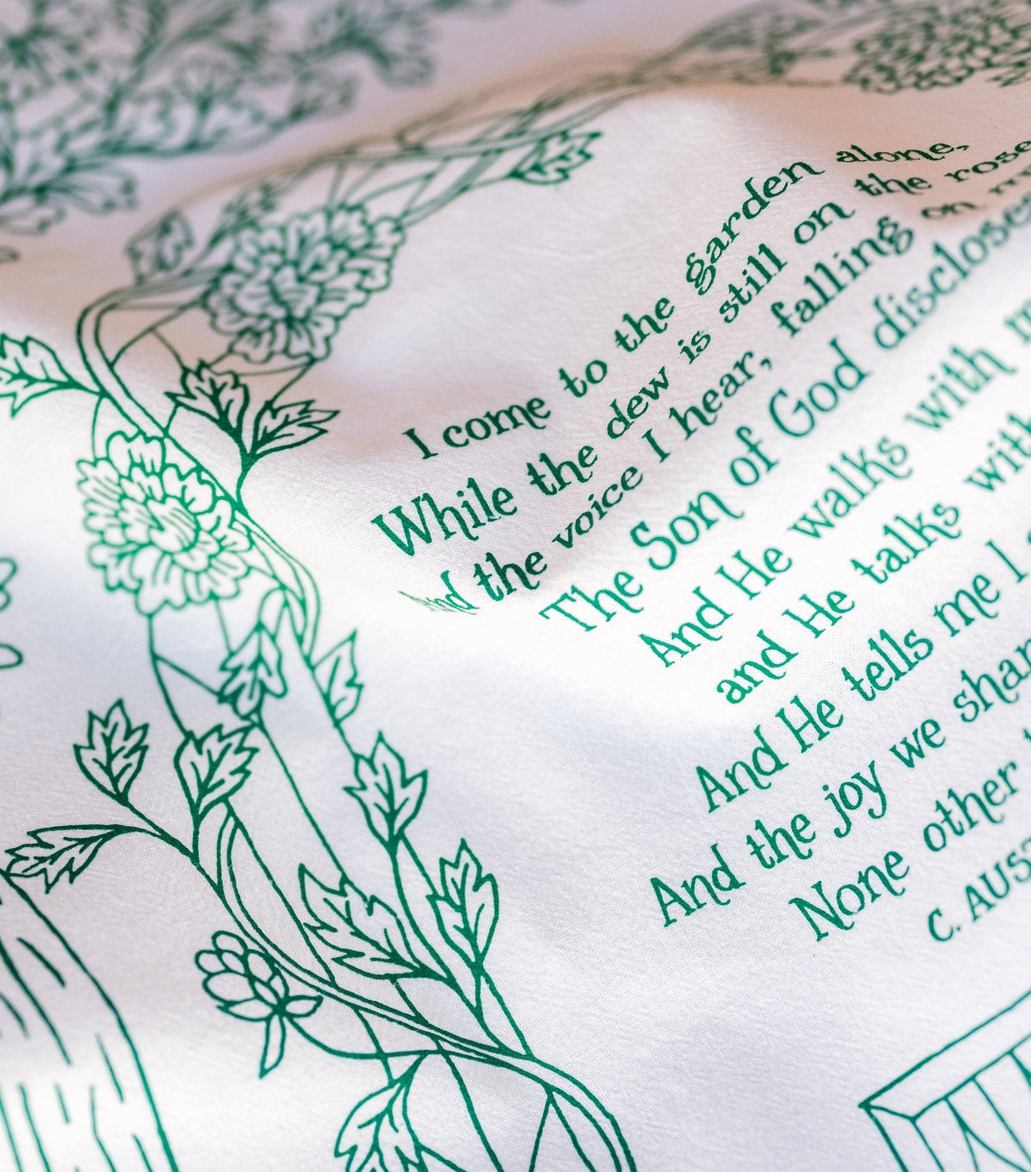 In The Garden Gospel Song Hymn Tea Towel
