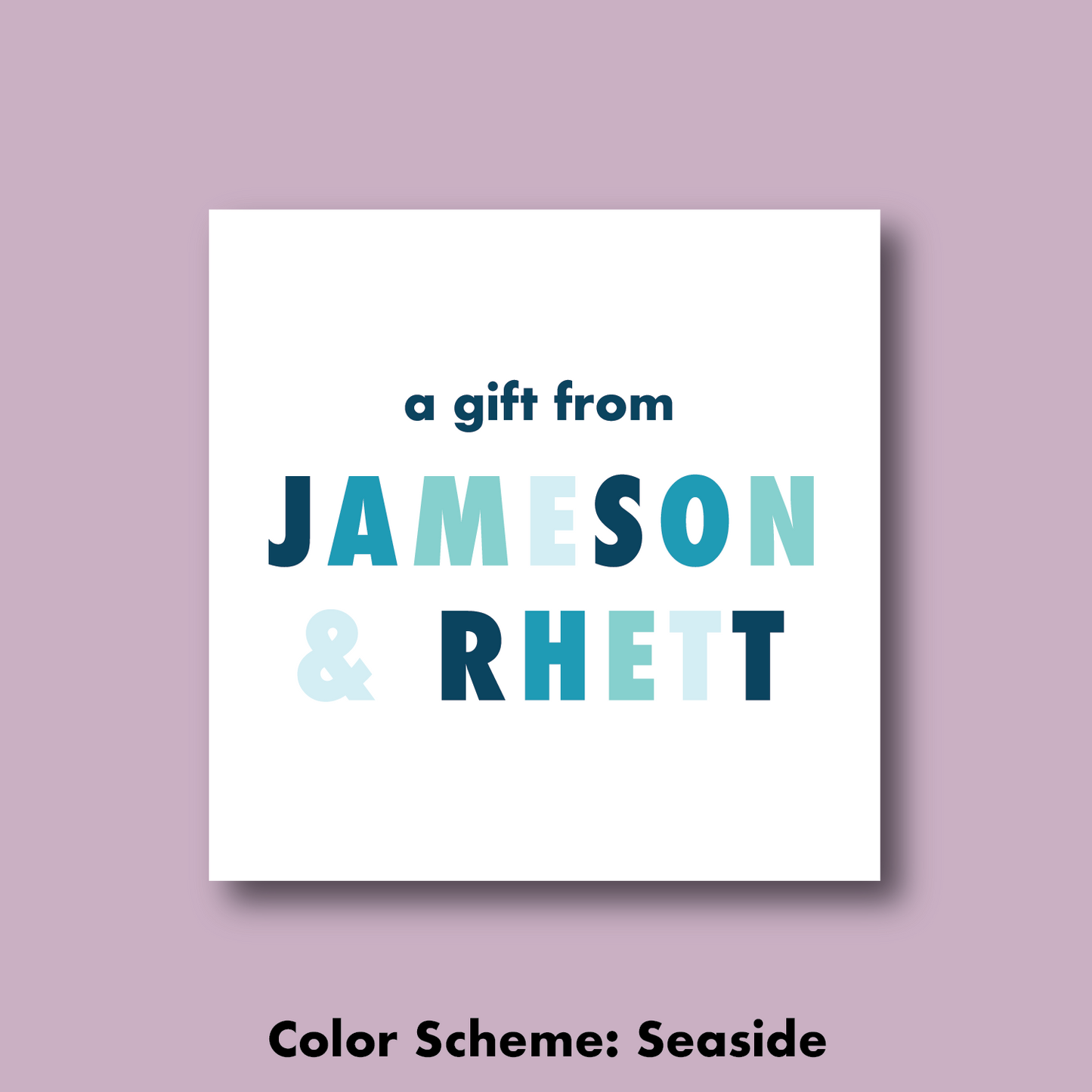 blue seaside color gift tag sticker for boys