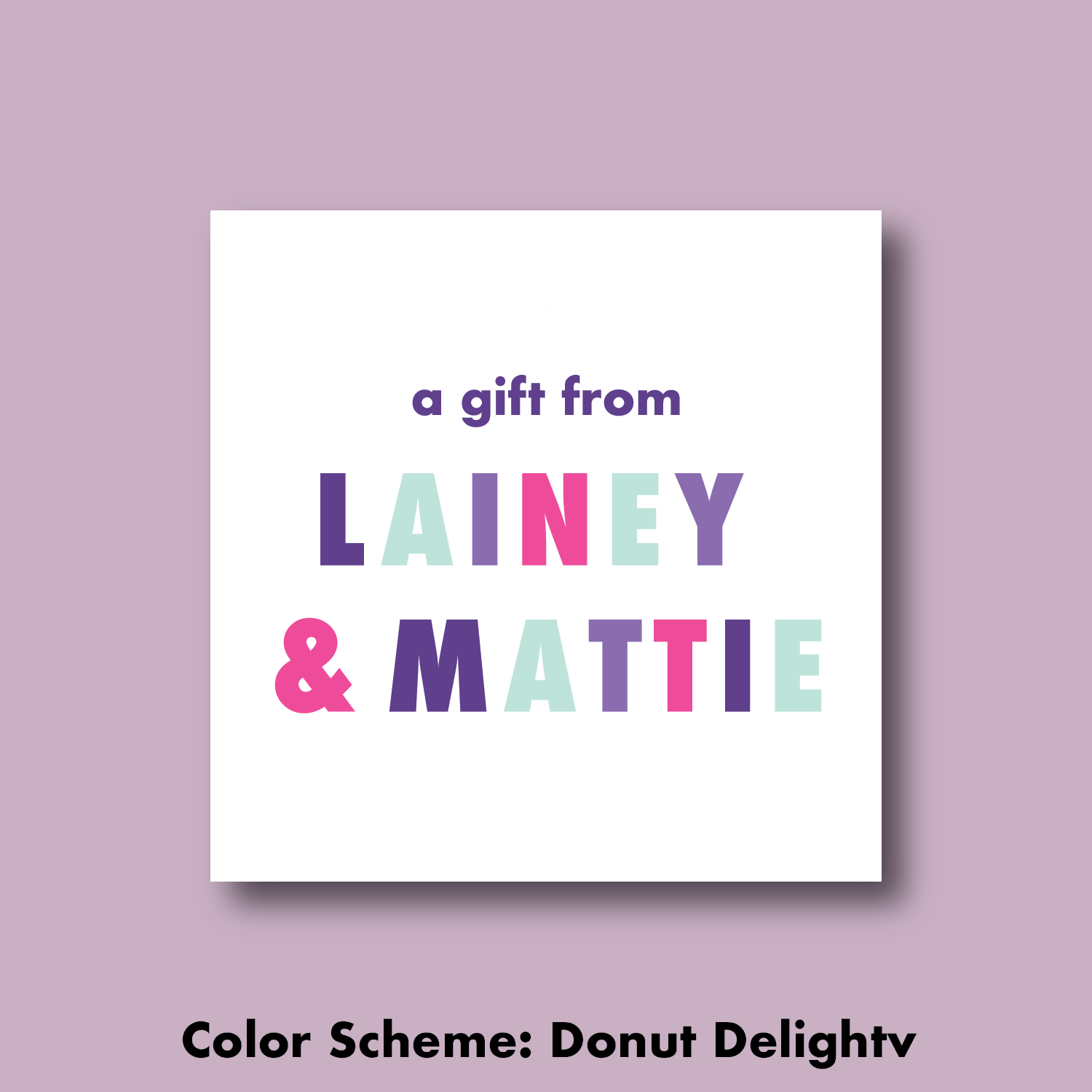 donut delight color scheme custom name gift tag