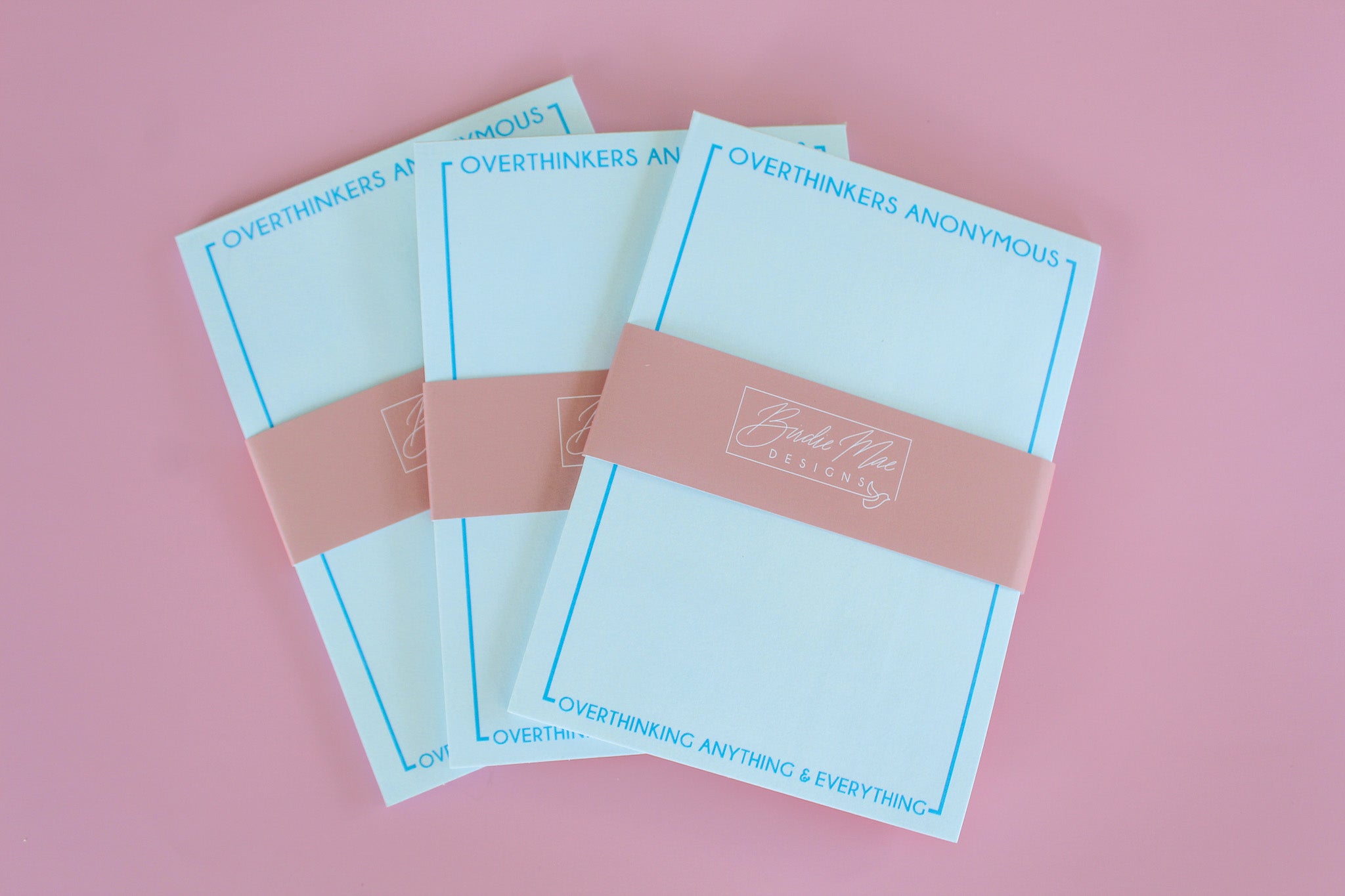 Notepad Anonymous Overthinkers Anonymous Notepad – Birdie Mae Designs