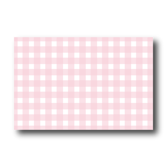 pink gingham paper placemats for a birthday or picnic theme