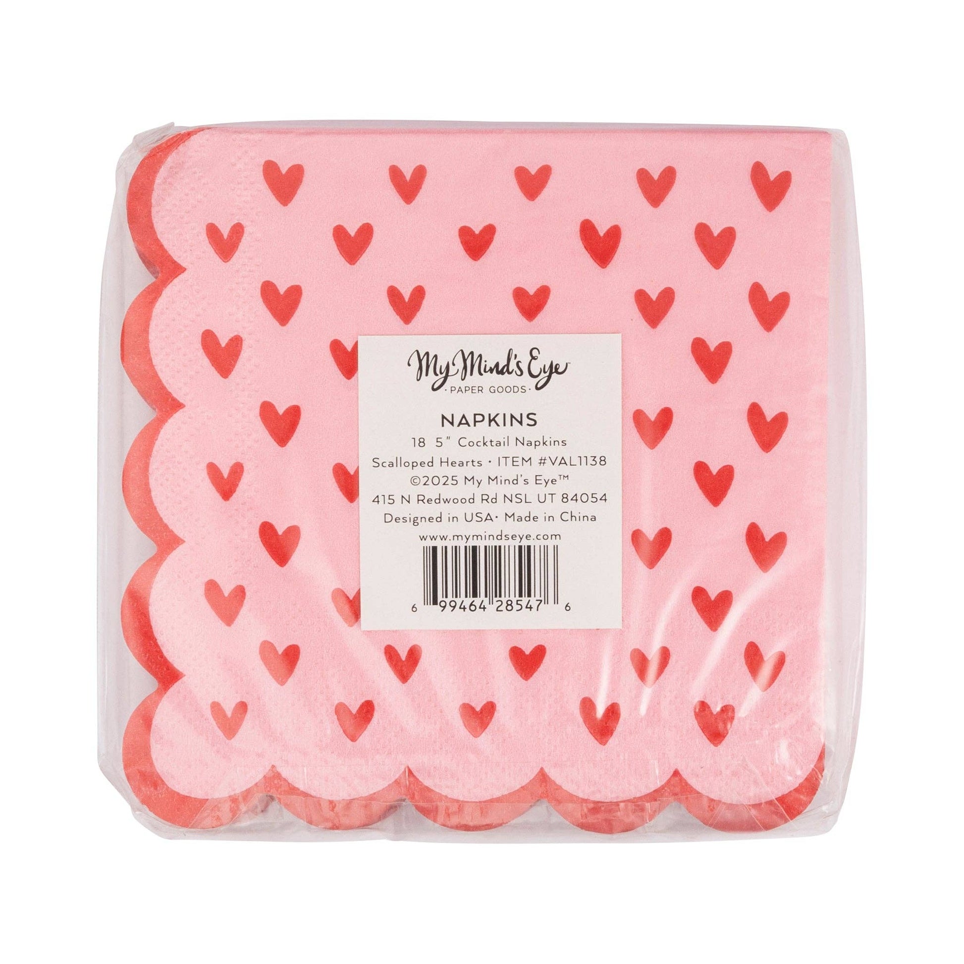 Add a touch of playful elegance to your Valentine’s celebrations with these charming Scalloped Hearts Cocktail Napkins. Featuring delicate pink scalloped edges and vibrant metallic red heart designs, these napkins are the perfect accessory for any romantic gathering, Galentine’s Day soiree, or festive celebration of love.