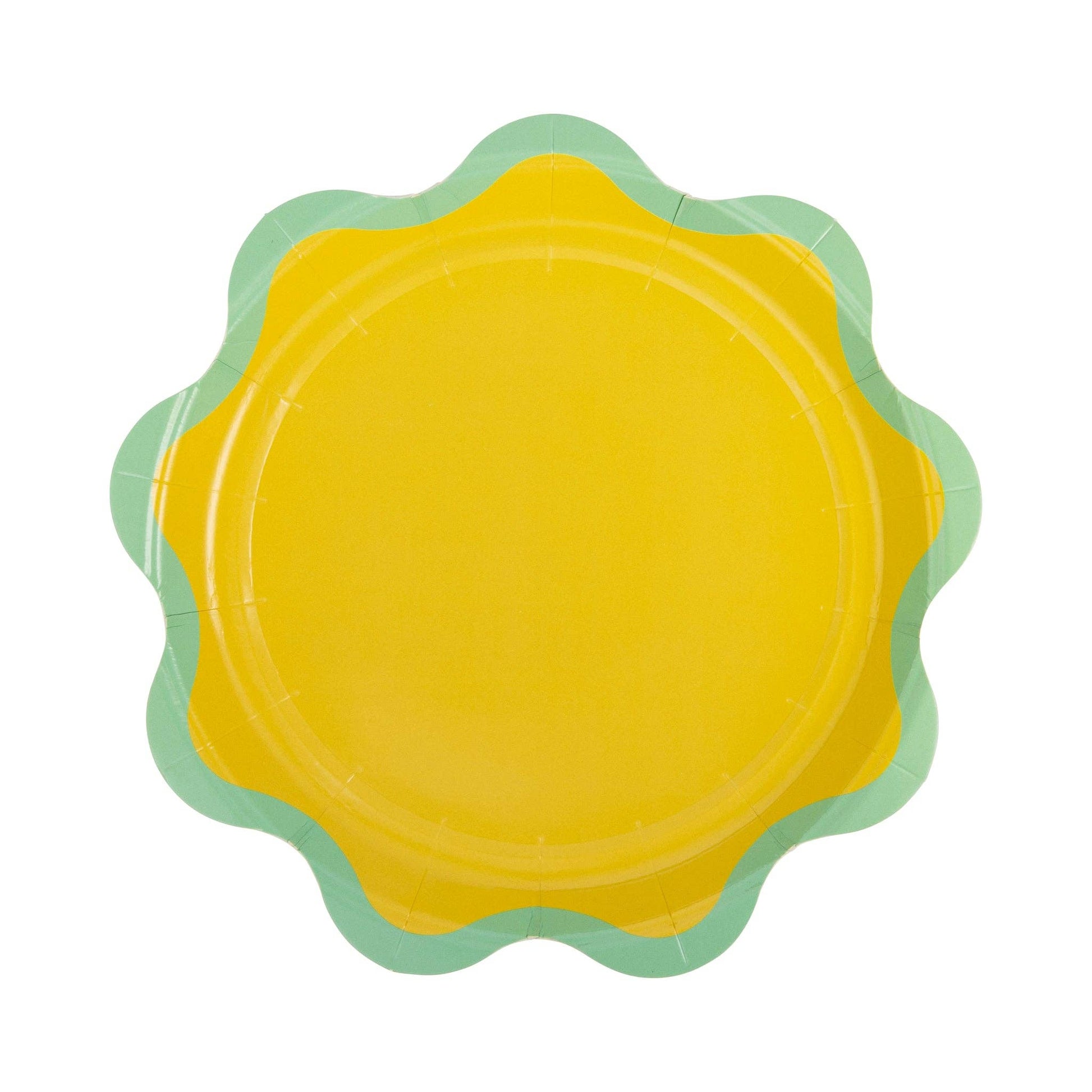 Stylish and fun ric rac scalloped dessert plates in a mix of bright colors, great for festive table settings.