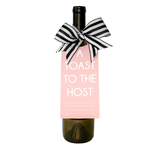 hostess gift with our 'A Toast to the Host' Bottle Neck Gift Tags