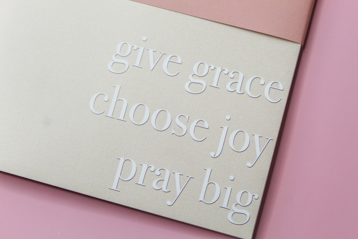  Give Grace, Choose Joy, Pray Big  journal is great for the office, to stick in your purse or to use as a prayer journal. 