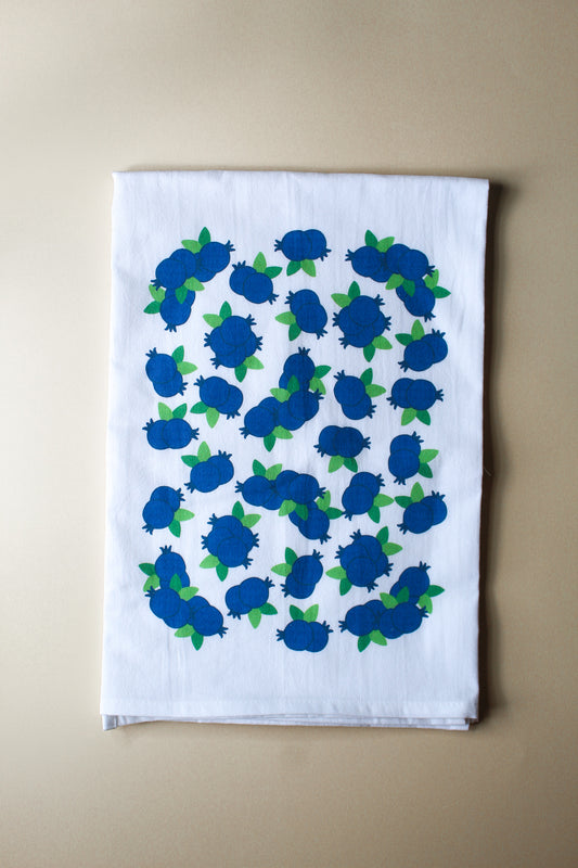 100% cotton tea towels, blueberry cup towels, Summertime tea towels