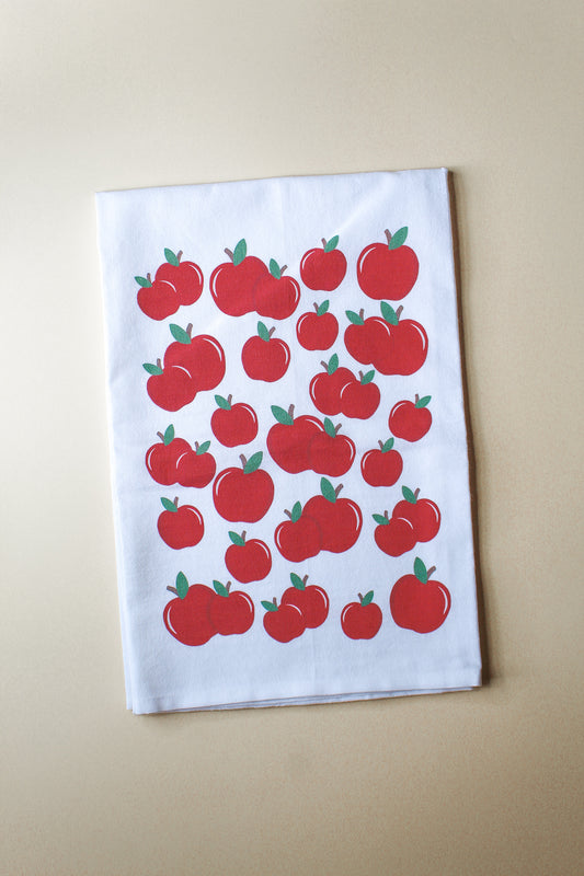 100% cotton tea towels, Apple tea towel, Summer tea towel, cup towel