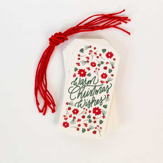 Warm Christmas Wishes' Christmas Gift Tag, Cute Christmas Gift Tag