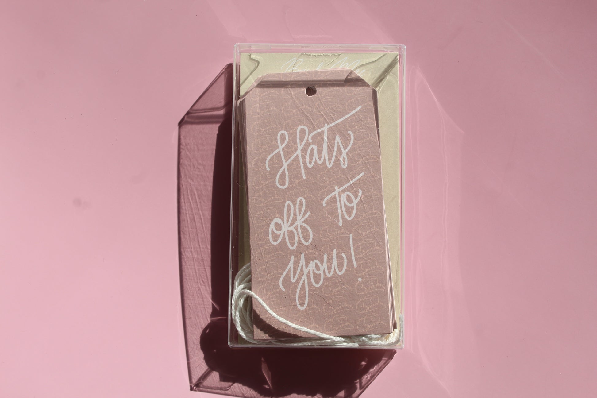 These "Hates Off To You" cute gift tags come in sets of eight and include white string. Be sure to grab the matching card, too! Perfect way to accent an gift to say congratulations or good luck!