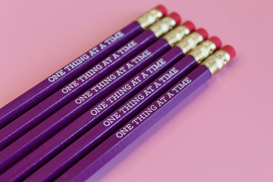 One Thing At A time pencil set, purple pencil set