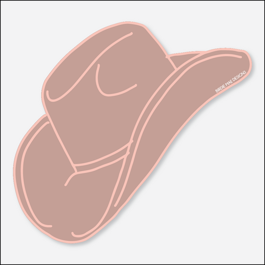 durable vinyl and dishwasher safe cowboy hat sticker