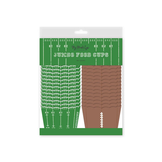 Jumbo food cups, football themed party decorations