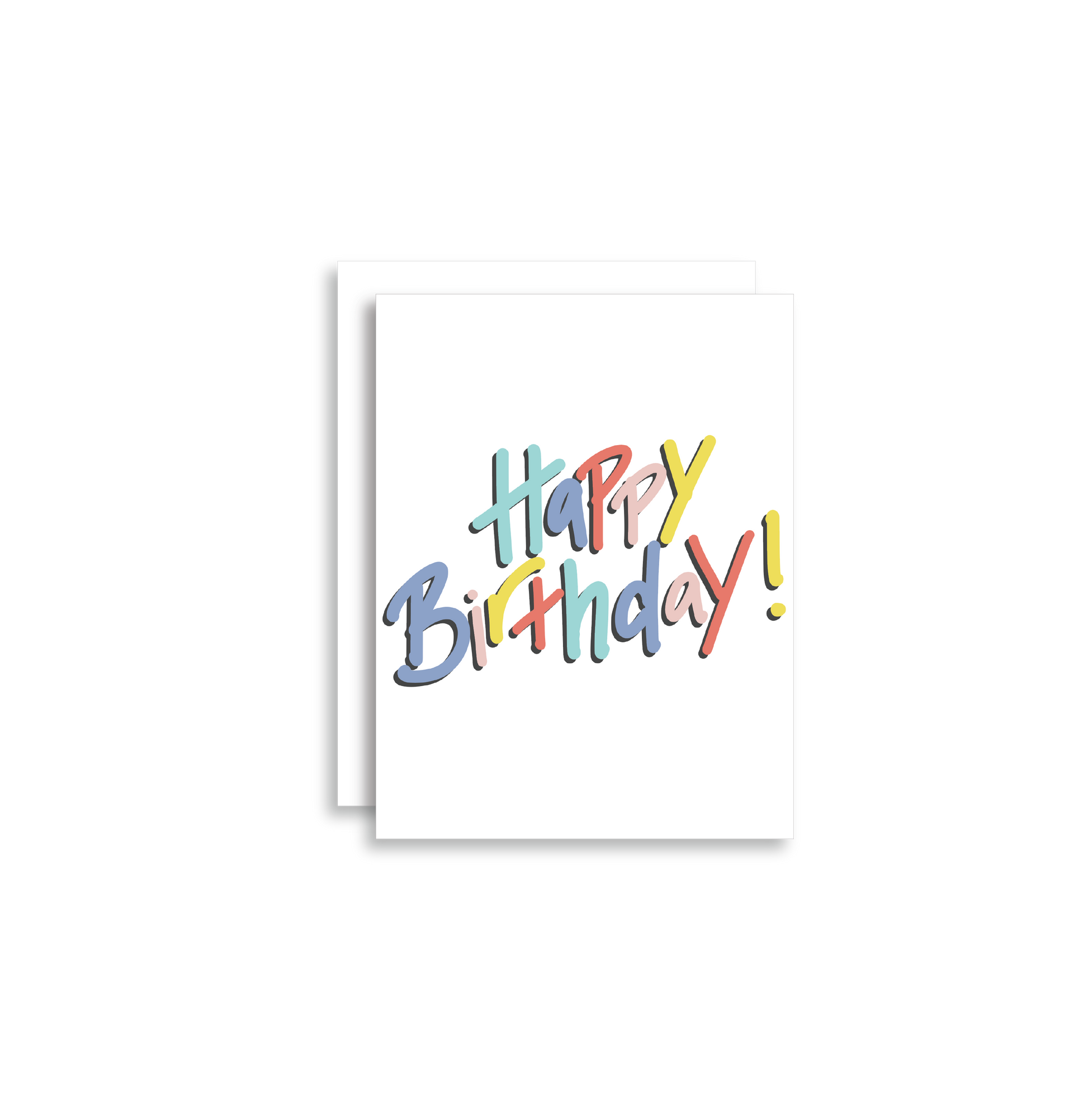 Sweet and simple - our happy birthday card is perfect for celebrating!  Card reads, "Happy Birthday" with a blank inside.  Each notecard features digitized hand calligraphy, is digitally printed on a heavy white card stock paper and includes a matching envelope. Cards measure 5.5"x4.25" when folded.